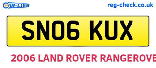SN06KUX are the vehicle registration plates.