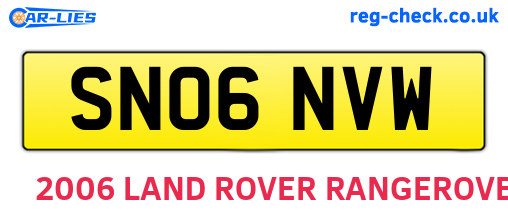 SN06NVW are the vehicle registration plates.