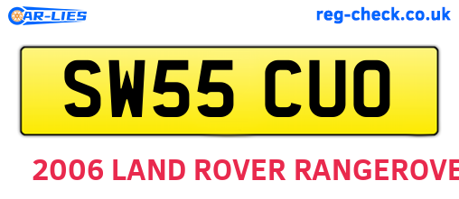 SW55CUO are the vehicle registration plates.