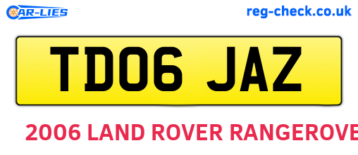 TD06JAZ are the vehicle registration plates.