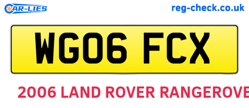 WG06FCX are the vehicle registration plates.