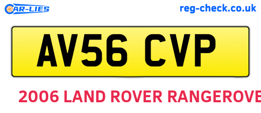 AV56CVP are the vehicle registration plates.