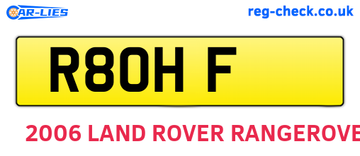 R8OHF are the vehicle registration plates.