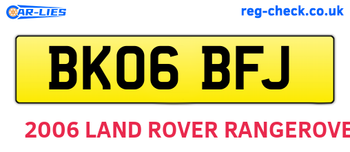 BK06BFJ are the vehicle registration plates.