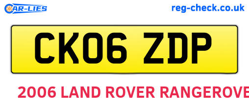 CK06ZDP are the vehicle registration plates.