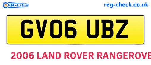 GV06UBZ are the vehicle registration plates.
