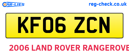 KF06ZCN are the vehicle registration plates.