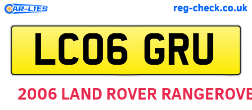 LC06GRU are the vehicle registration plates.