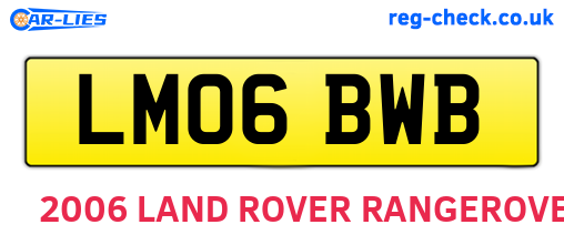 LM06BWB are the vehicle registration plates.
