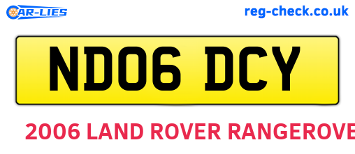 ND06DCY are the vehicle registration plates.