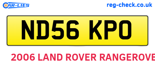 ND56KPO are the vehicle registration plates.