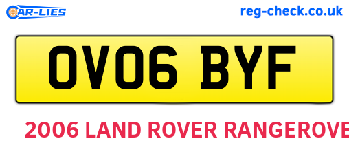 OV06BYF are the vehicle registration plates.