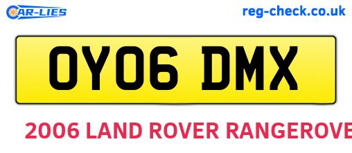 OY06DMX are the vehicle registration plates.