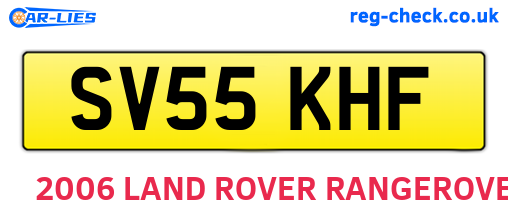SV55KHF are the vehicle registration plates.