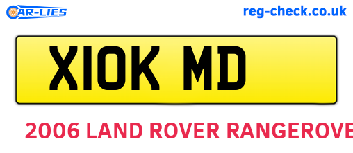 X10KMD are the vehicle registration plates.
