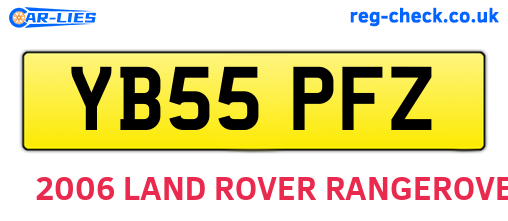 YB55PFZ are the vehicle registration plates.