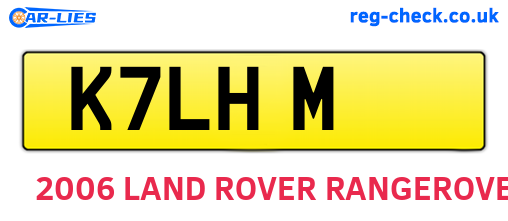 K7LHM are the vehicle registration plates.