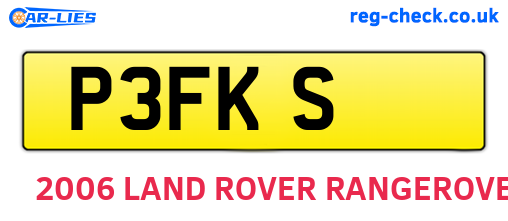 P3FKS are the vehicle registration plates.