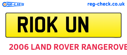 R10KUN are the vehicle registration plates.