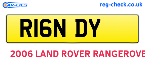 R16NDY are the vehicle registration plates.