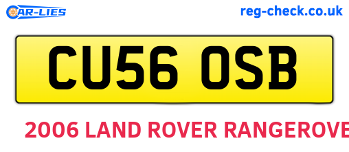 CU56OSB are the vehicle registration plates.