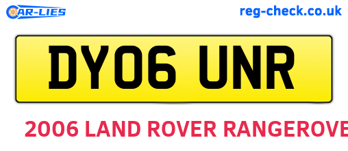 DY06UNR are the vehicle registration plates.