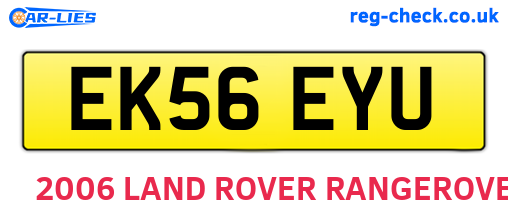 EK56EYU are the vehicle registration plates.