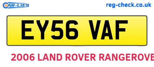EY56VAF are the vehicle registration plates.