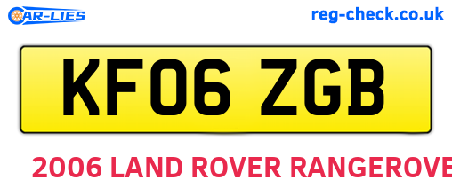 KF06ZGB are the vehicle registration plates.