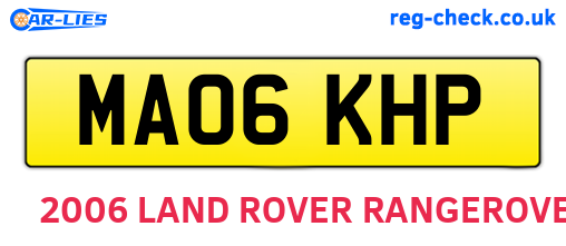 MA06KHP are the vehicle registration plates.
