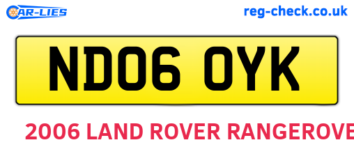 ND06OYK are the vehicle registration plates.