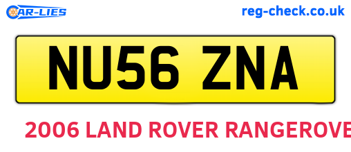 NU56ZNA are the vehicle registration plates.