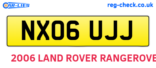 NX06UJJ are the vehicle registration plates.