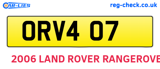 ORV407 are the vehicle registration plates.