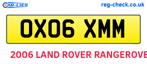 OX06XMM are the vehicle registration plates.