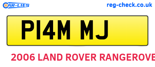 P14MMJ are the vehicle registration plates.