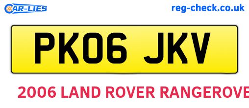 PK06JKV are the vehicle registration plates.