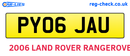 PY06JAU are the vehicle registration plates.