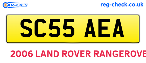 SC55AEA are the vehicle registration plates.