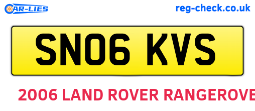 SN06KVS are the vehicle registration plates.