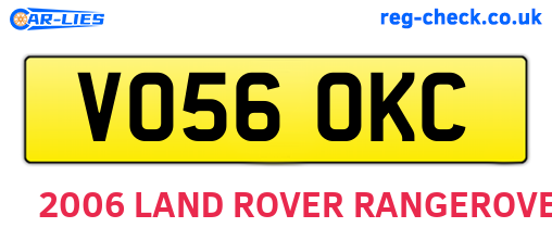 VO56OKC are the vehicle registration plates.