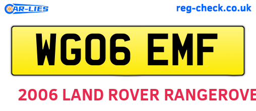 WG06EMF are the vehicle registration plates.