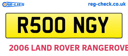 R500NGY are the vehicle registration plates.
