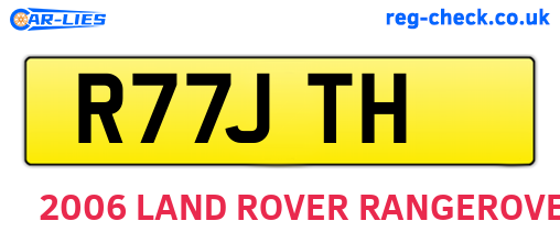 R77JTH are the vehicle registration plates.