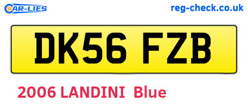 DK56FZB are the vehicle registration plates.