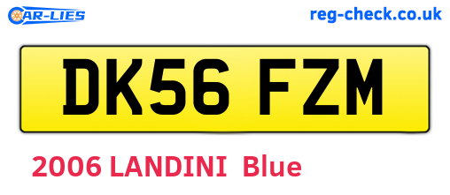 DK56FZM are the vehicle registration plates.