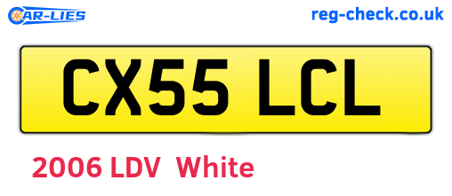 CX55LCL are the vehicle registration plates.