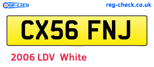 CX56FNJ are the vehicle registration plates.