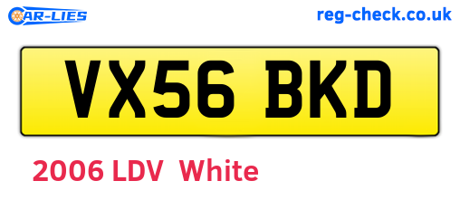 VX56BKD are the vehicle registration plates.