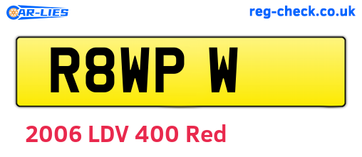 R8WPW are the vehicle registration plates.